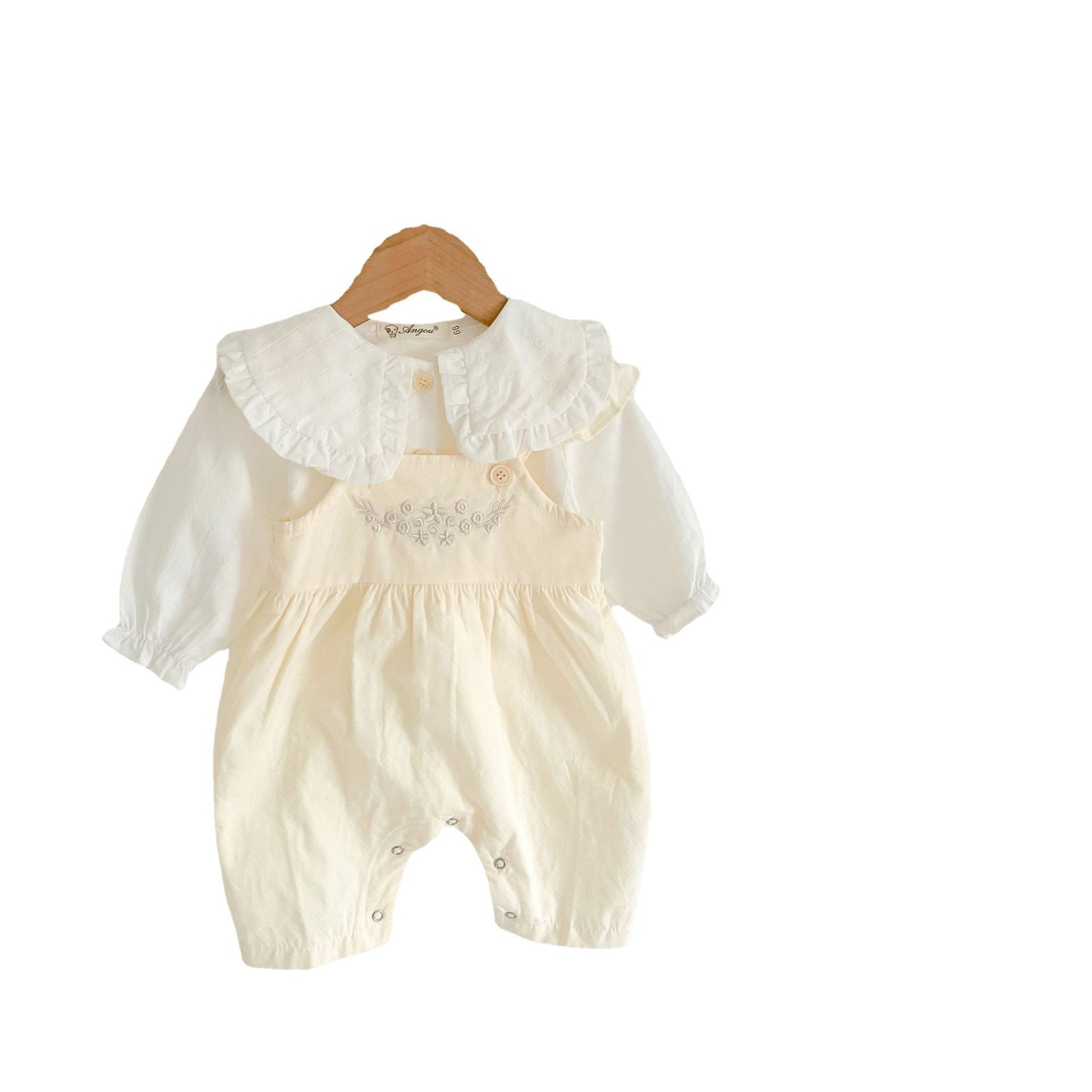 Charming Cotton Suspender Pants Set for Baby Girls