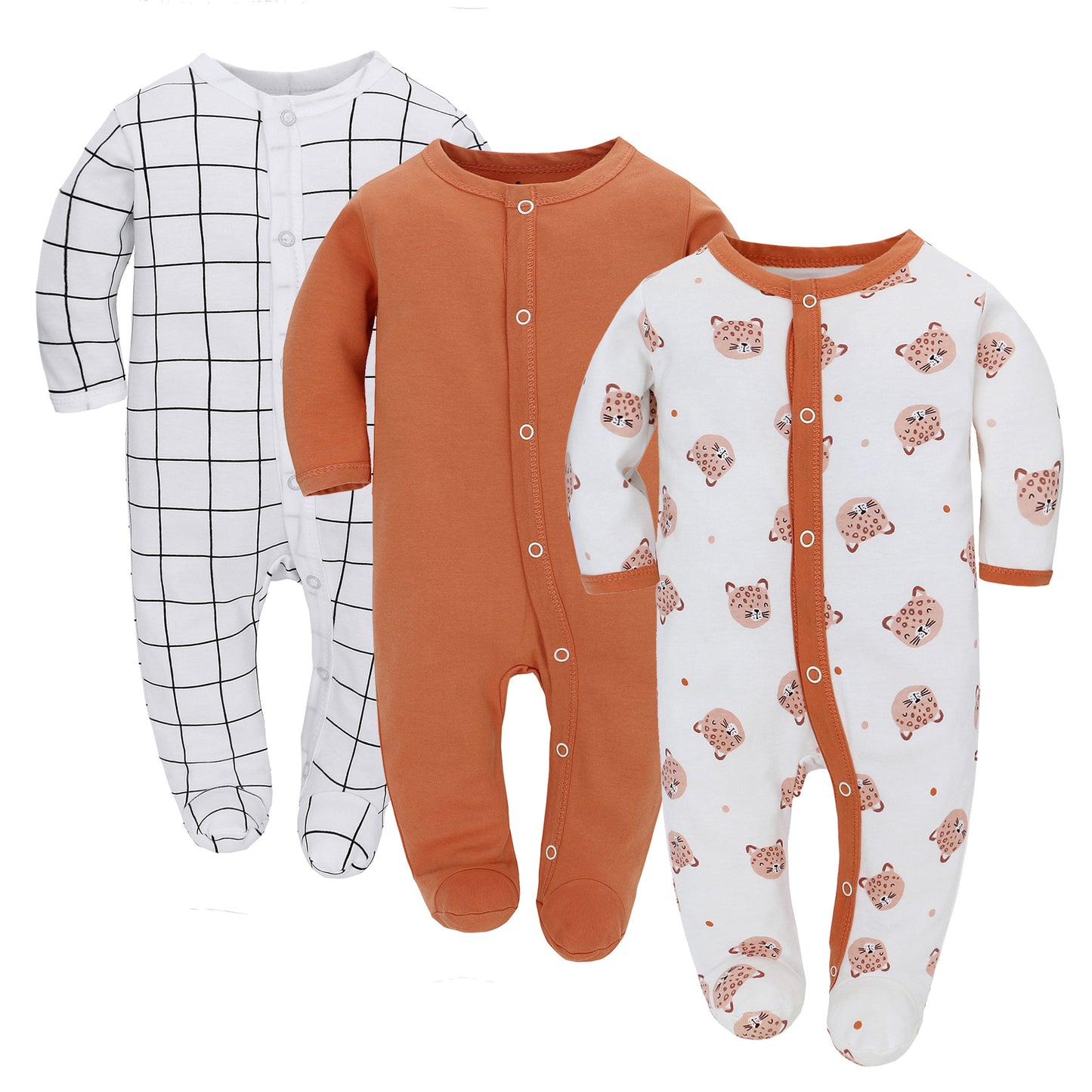 Adorable & Comfortable 3-Piece Baby Cotton Romper Set