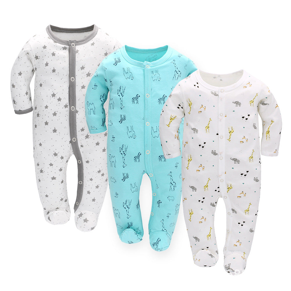Adorable & Comfortable 3-Piece Baby Cotton Romper Set