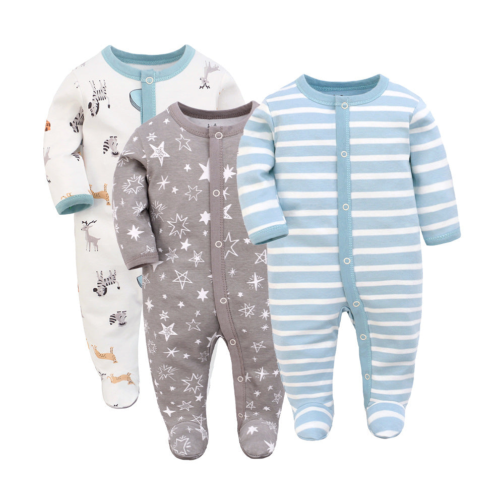 Adorable & Comfortable 3-Piece Baby Cotton Romper Set
