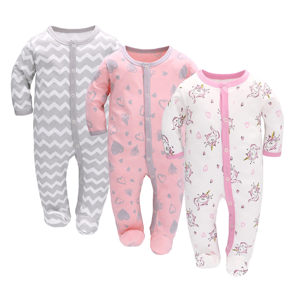 Adorable & Comfortable 3-Piece Baby Cotton Romper Set