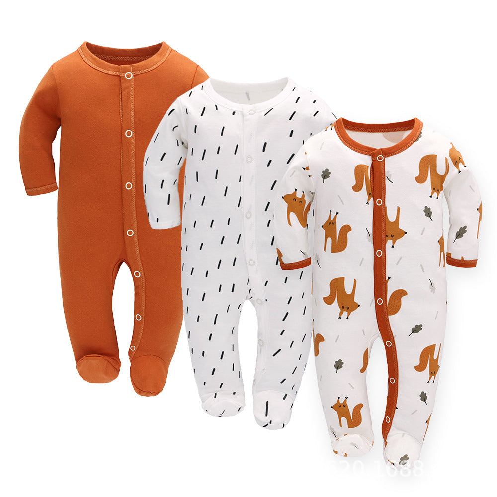 Adorable & Comfortable 3-Piece Baby Cotton Romper Set