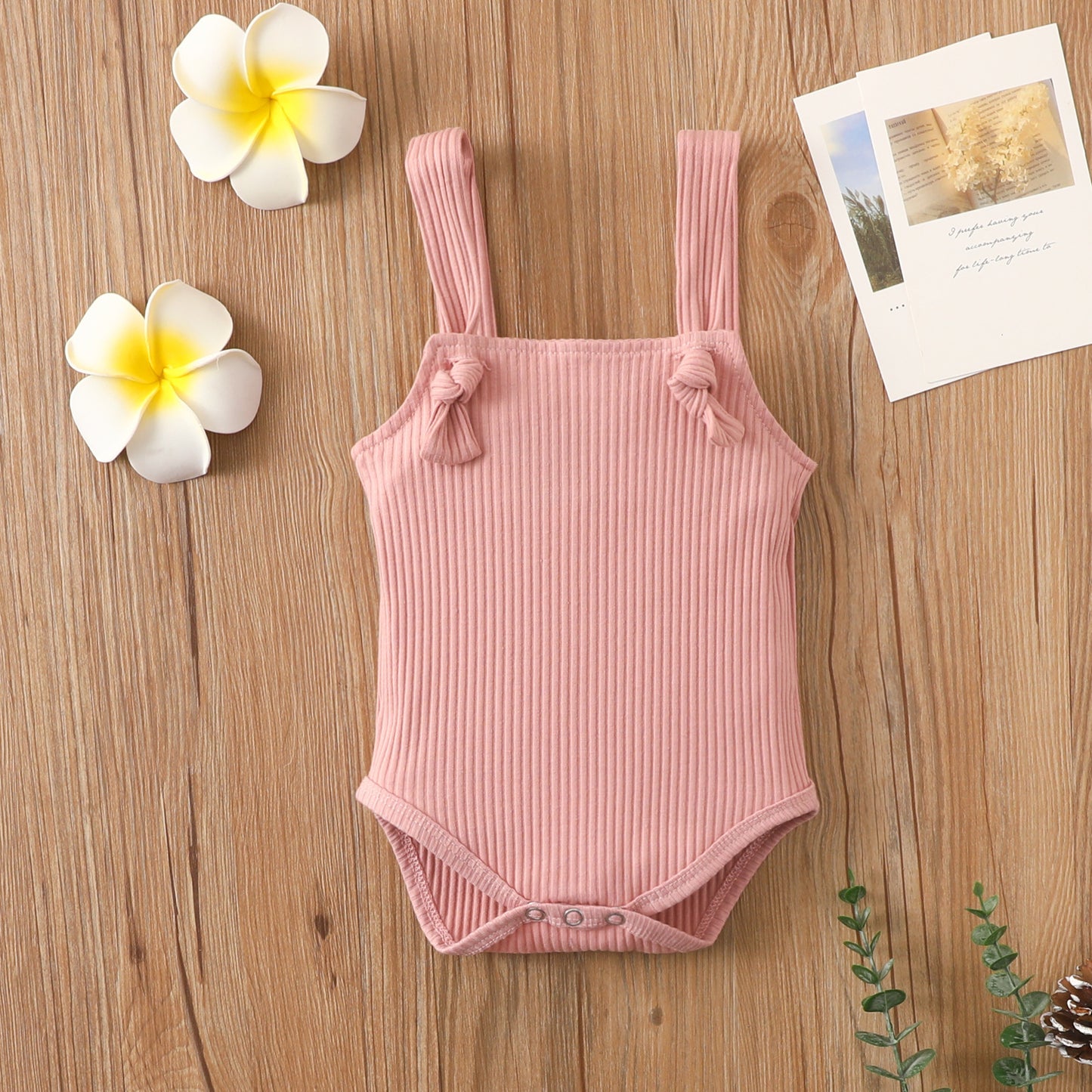 Cute & Breathable Cotton Hollow Stripe Romper for Baby Girls