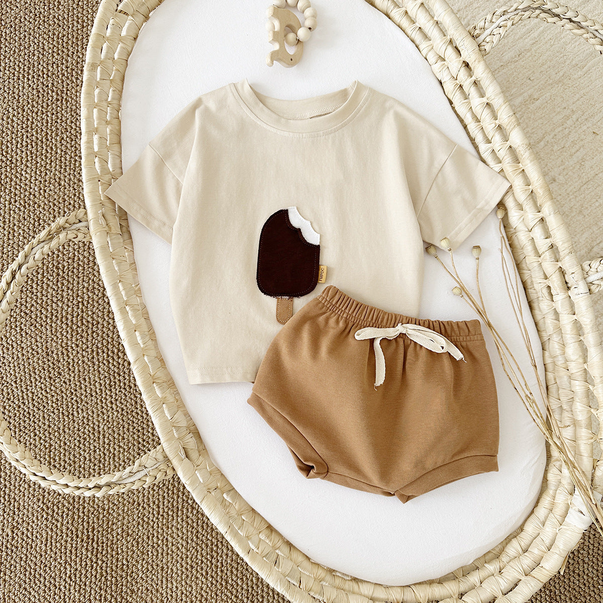 Adorable Ice Cream Print Two-Piece Set for Babies & Toddlers