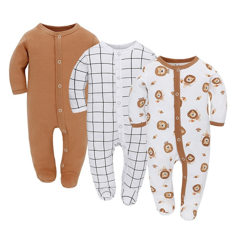 Adorable & Comfortable 3-Piece Baby Cotton Romper Set