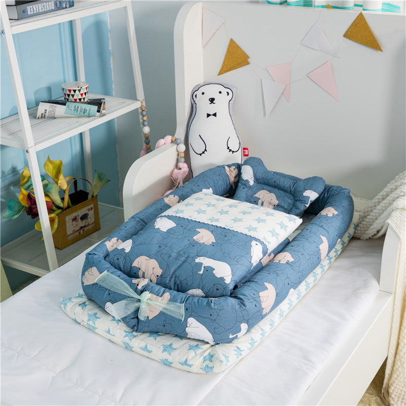 Portable Baby Crib – Cozy, Removable & Washable