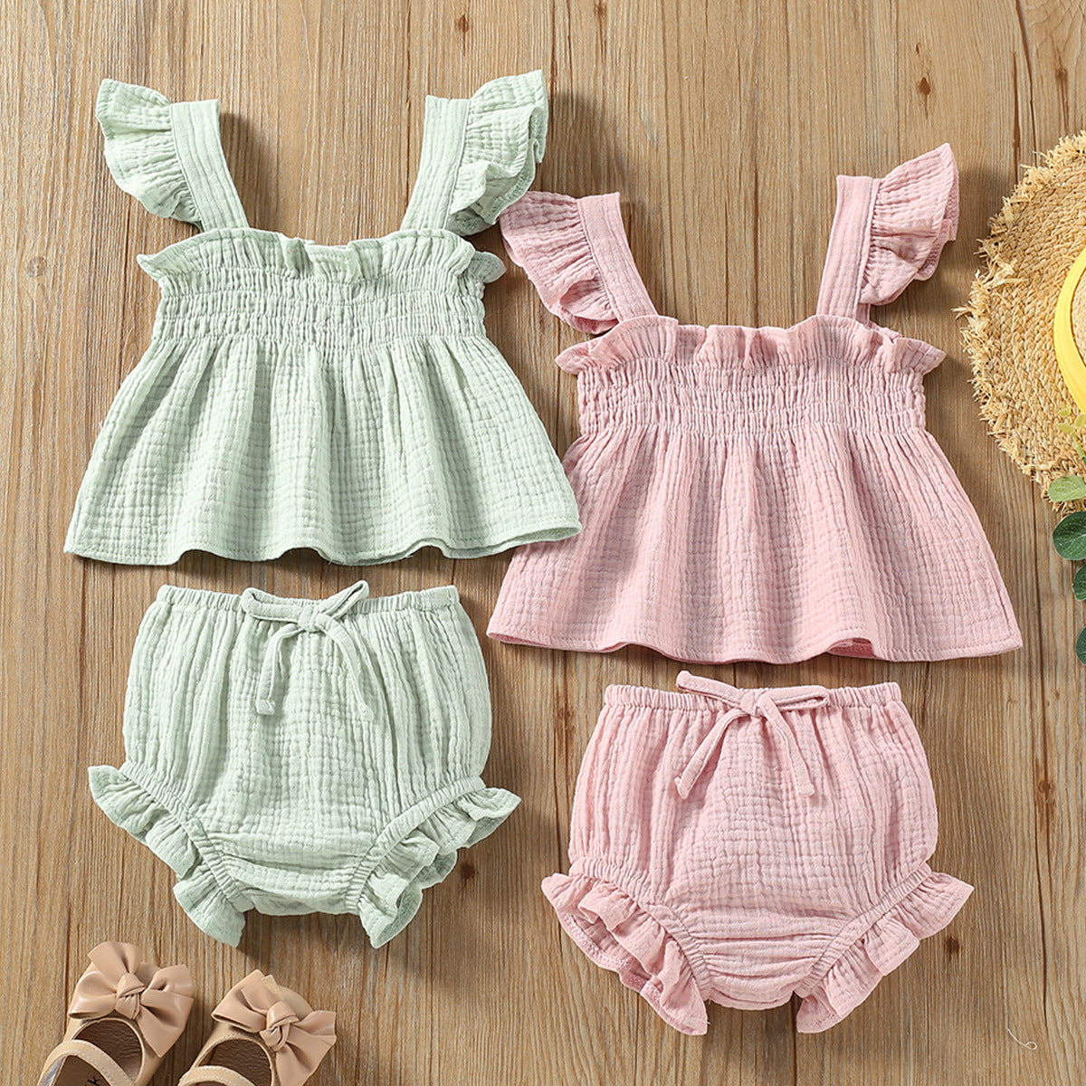 Cute & Comfortable Sleeveless Two-Piece Set for Girls