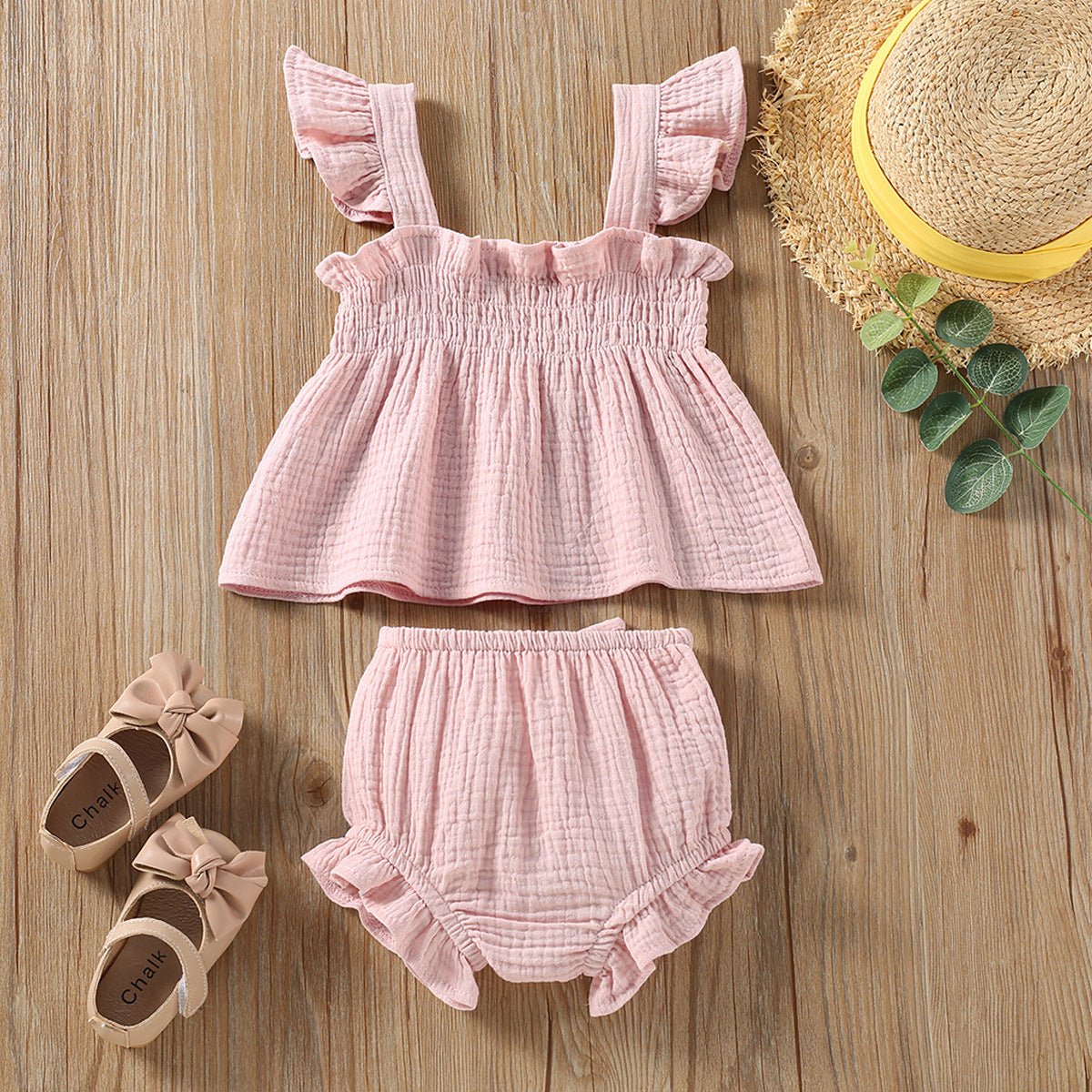 Cute & Comfortable Sleeveless Two-Piece Set for Girls