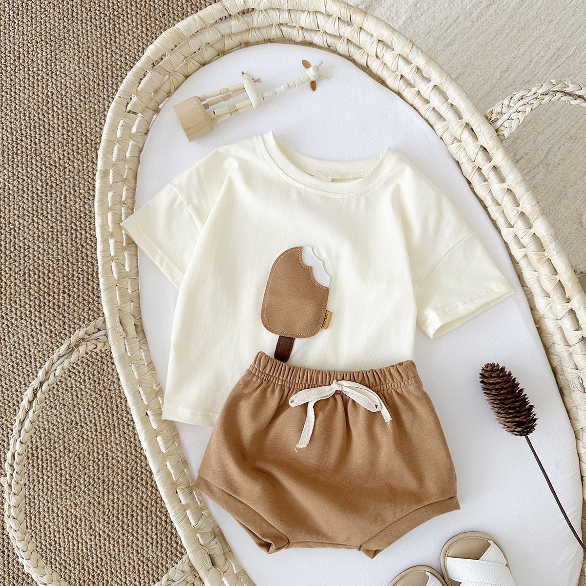 Adorable Ice Cream Print Two-Piece Set for Babies & Toddlers