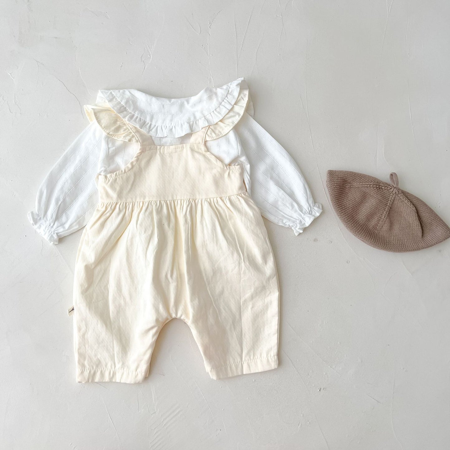 Charming Cotton Suspender Pants Set for Baby Girls