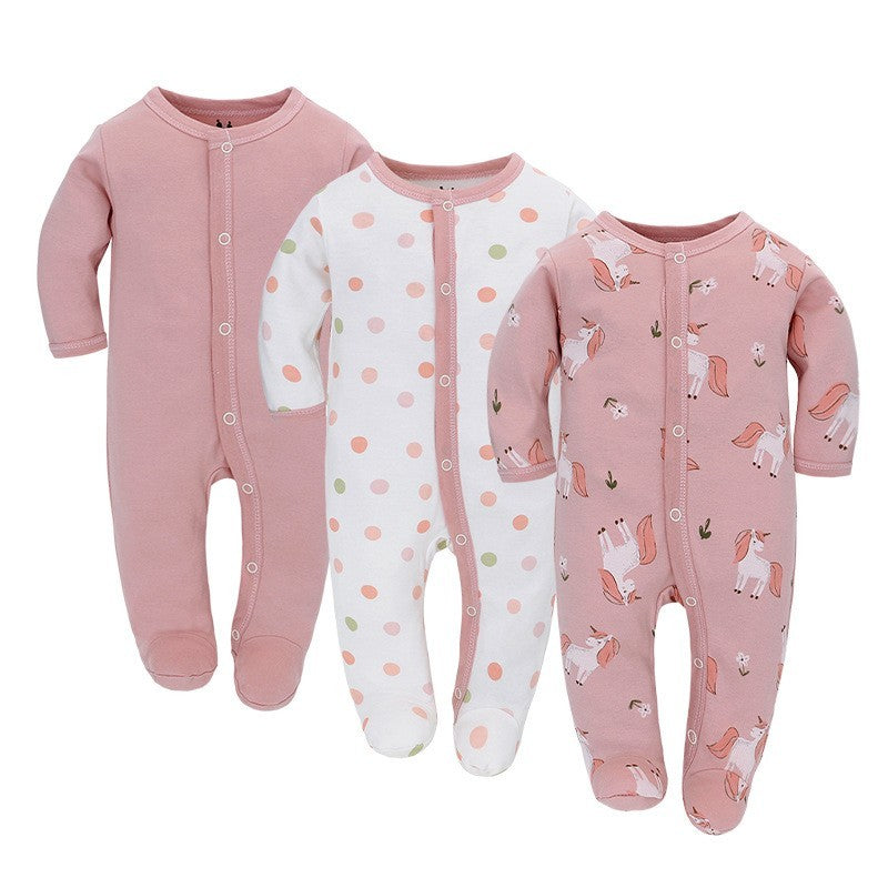 Adorable & Comfortable 3-Piece Baby Cotton Romper Set