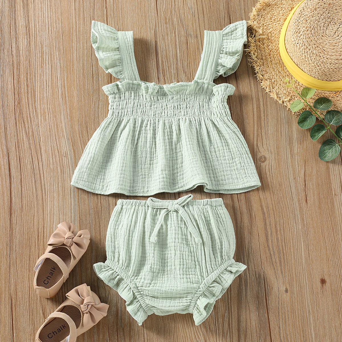 Cute & Comfortable Sleeveless Two-Piece Set for Girls