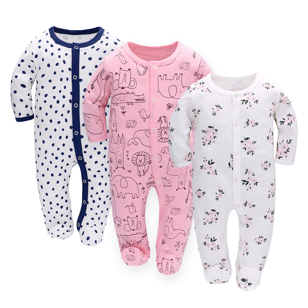 Adorable & Comfortable 3-Piece Baby Cotton Romper Set