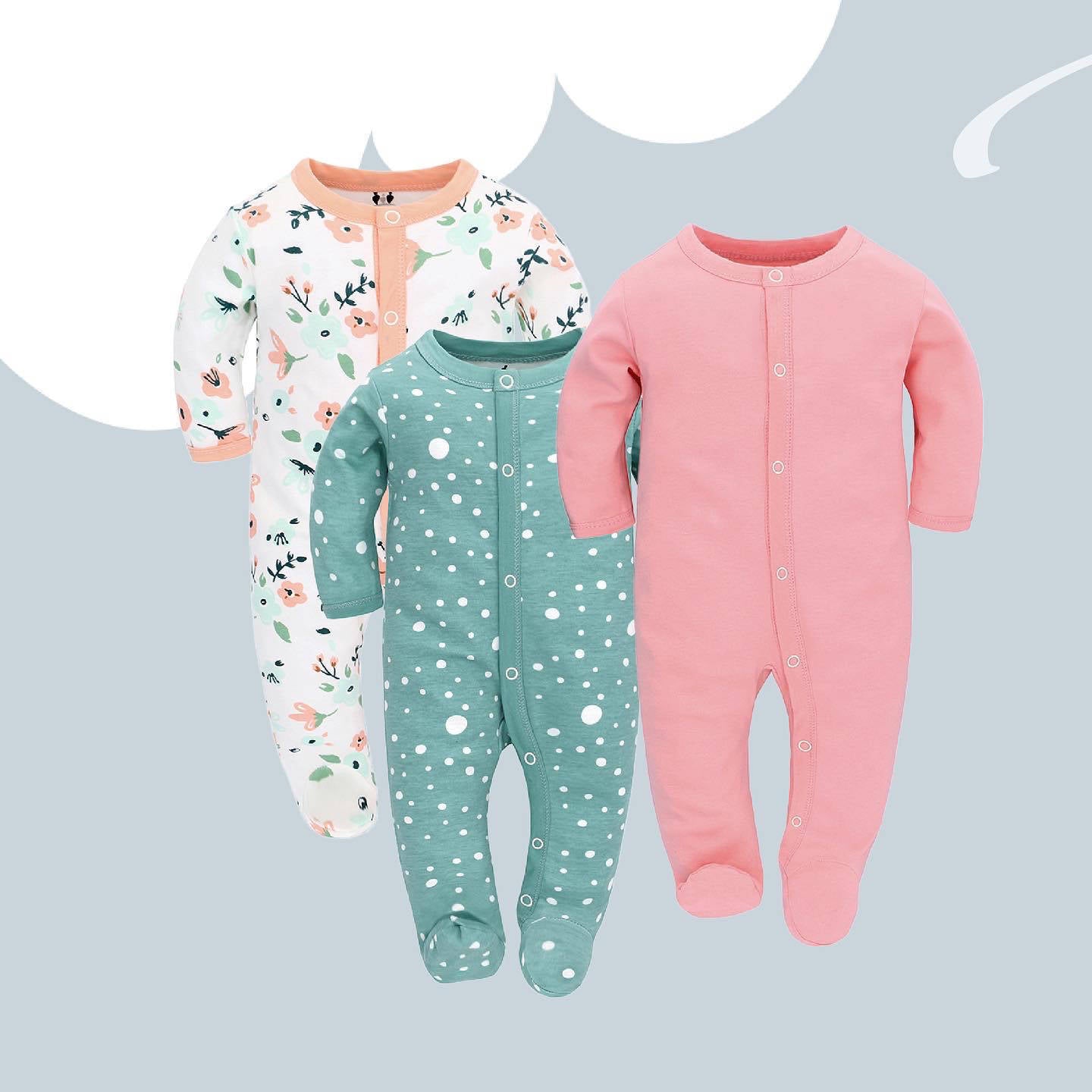 Adorable & Comfortable 3-Piece Baby Cotton Romper Set