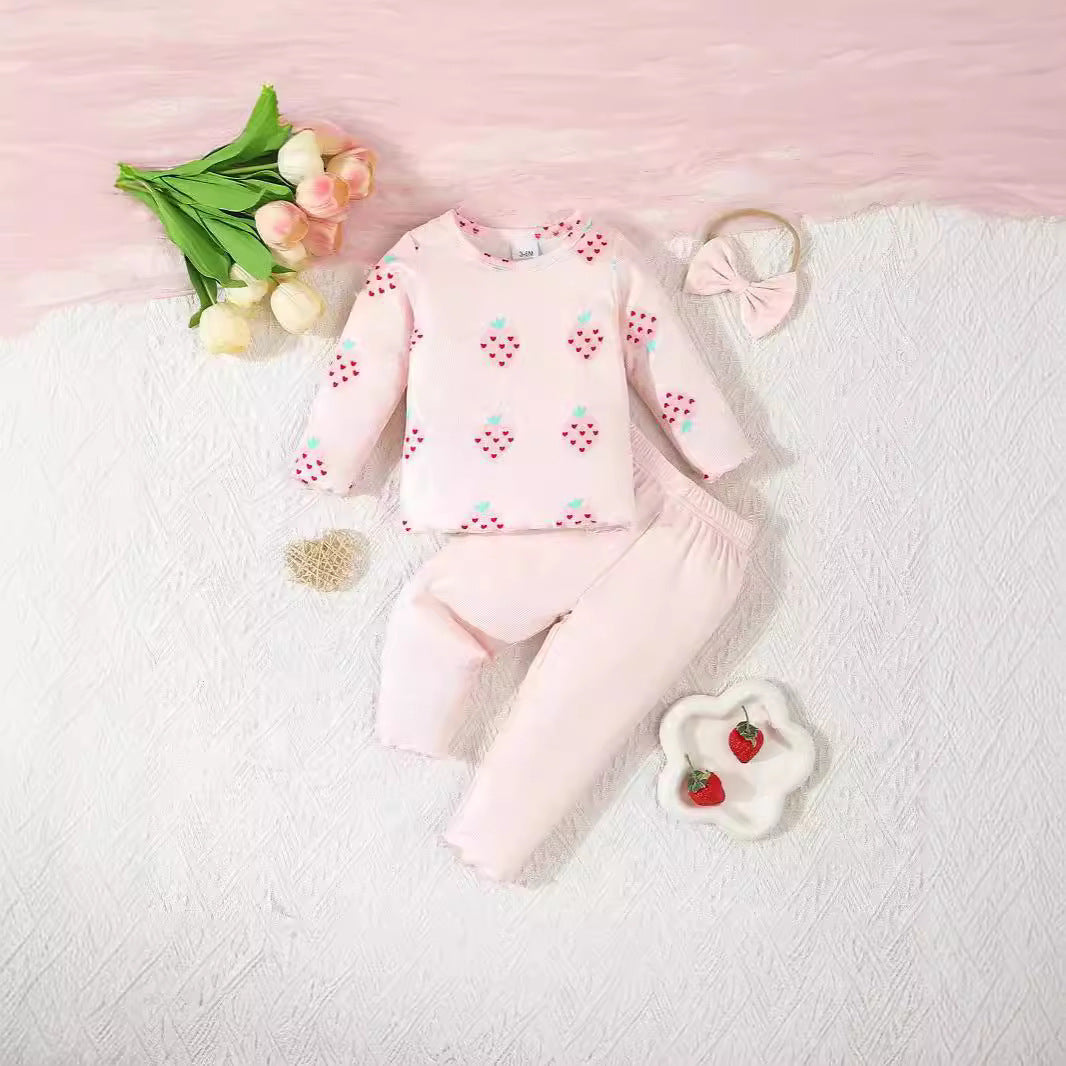 Adorable 3-Piece Baby Outfit Set – Top, Pants & Hat
