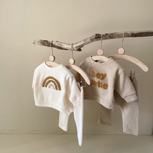 Cute & Comfortable Letter Print Two-Piece Set for Babies & Toddlers