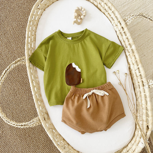 Adorable Ice Cream Print Two-Piece Set for Babies & Toddlers